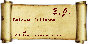 Belovay Julianna névjegykártya